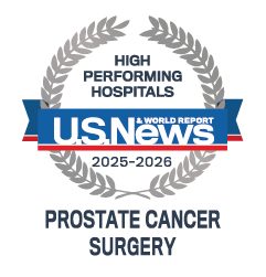 USNews badge for Morristown Medical Center for prostate cancer surgery