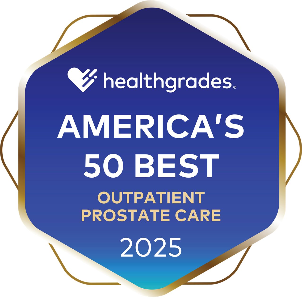 Healthgrades badge for Morristown Medical Center for prostate outpatient care.