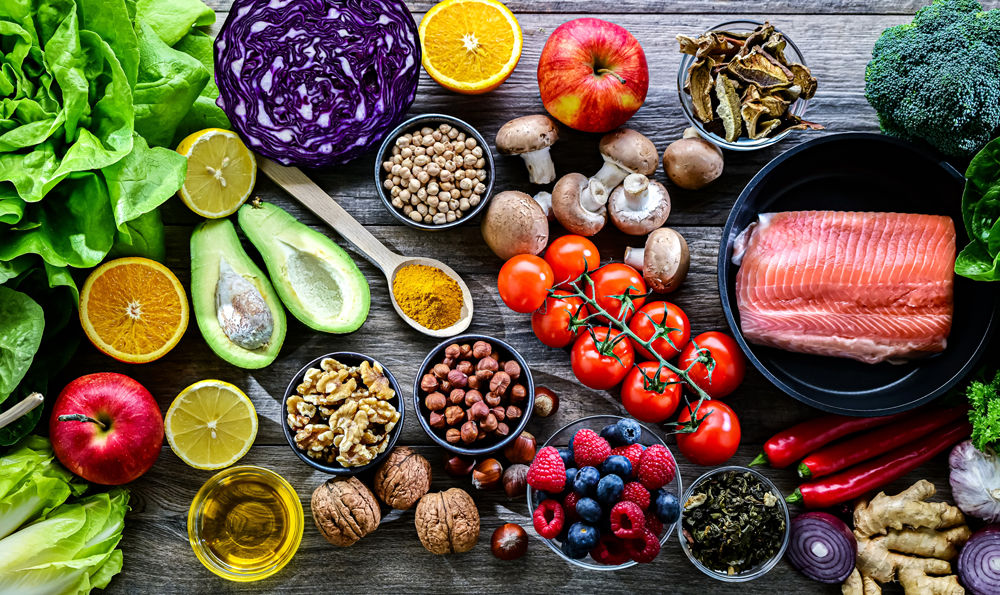 A selection of healthy foods.