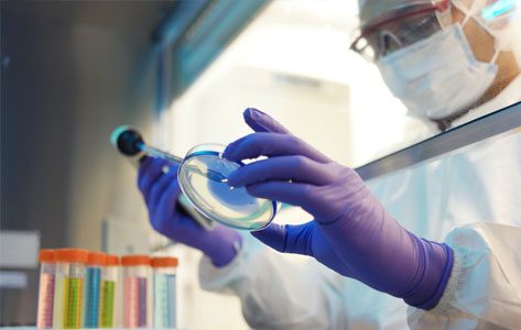 Medical researcher at work