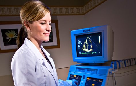 A echocardiogram machine and technician.