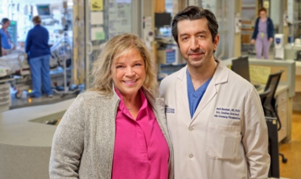 Karin C and Dr. Amirali Masoumi, director of Atlantic Health System’s cardiogenic shock program