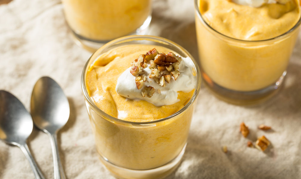 Pumpkin protein cottage cheese "mousse".