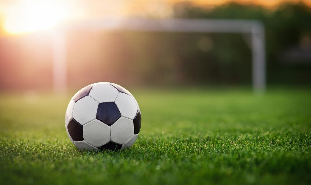 Soccer ball on the field.